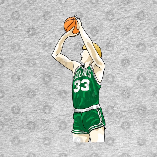 Larry Bird Jumpshot Drawing by thesportstation